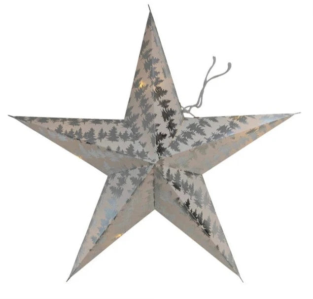 Recycled Paper Star Ornament w/ LED Light String