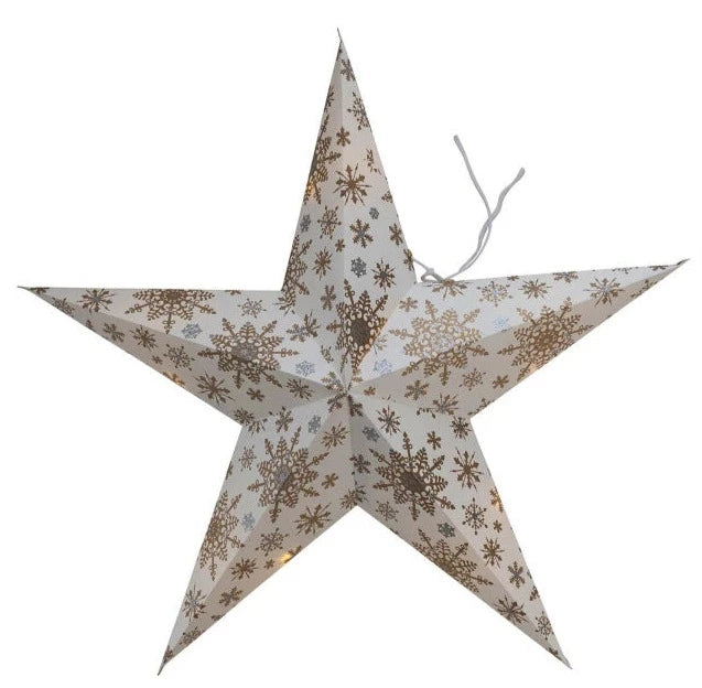 Recycled Paper Star Ornament w/ LED Light String