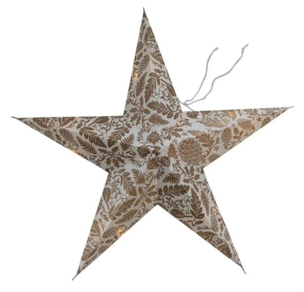 Recycled Paper Star Ornament w/ LED Light String