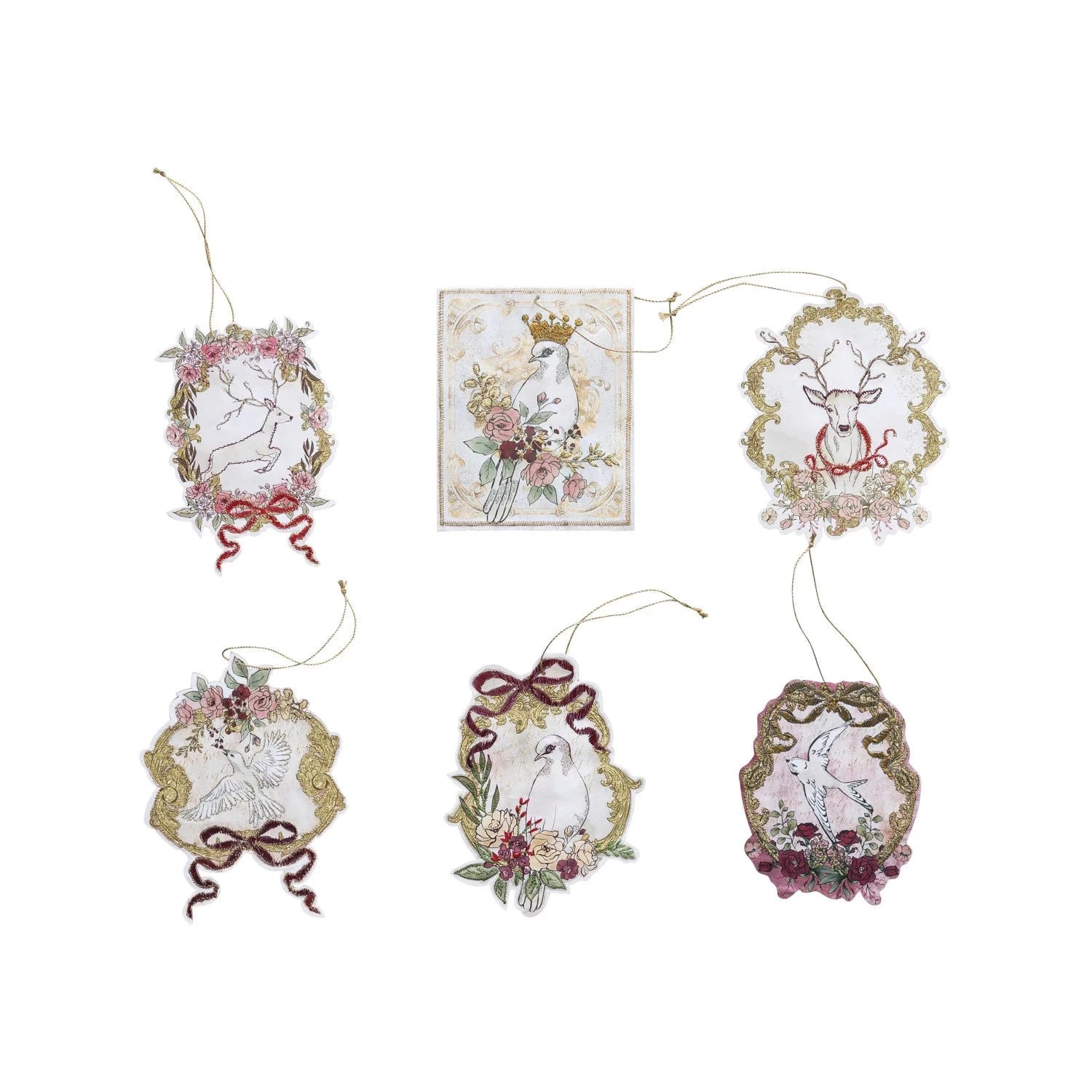 Paper Ornaments With Embroidery