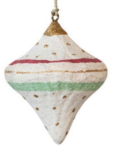 Paper Mache Ornament With Metallic Gold Details