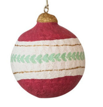 Paper Mache Ornament With Metallic Gold Details