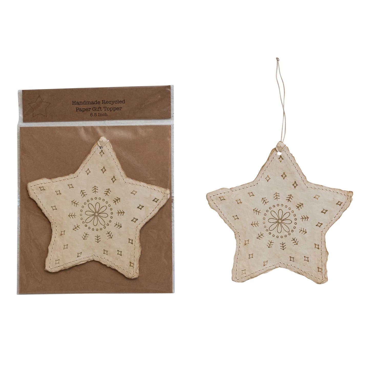 Recycled Paper Star Ornament/Gift Tag