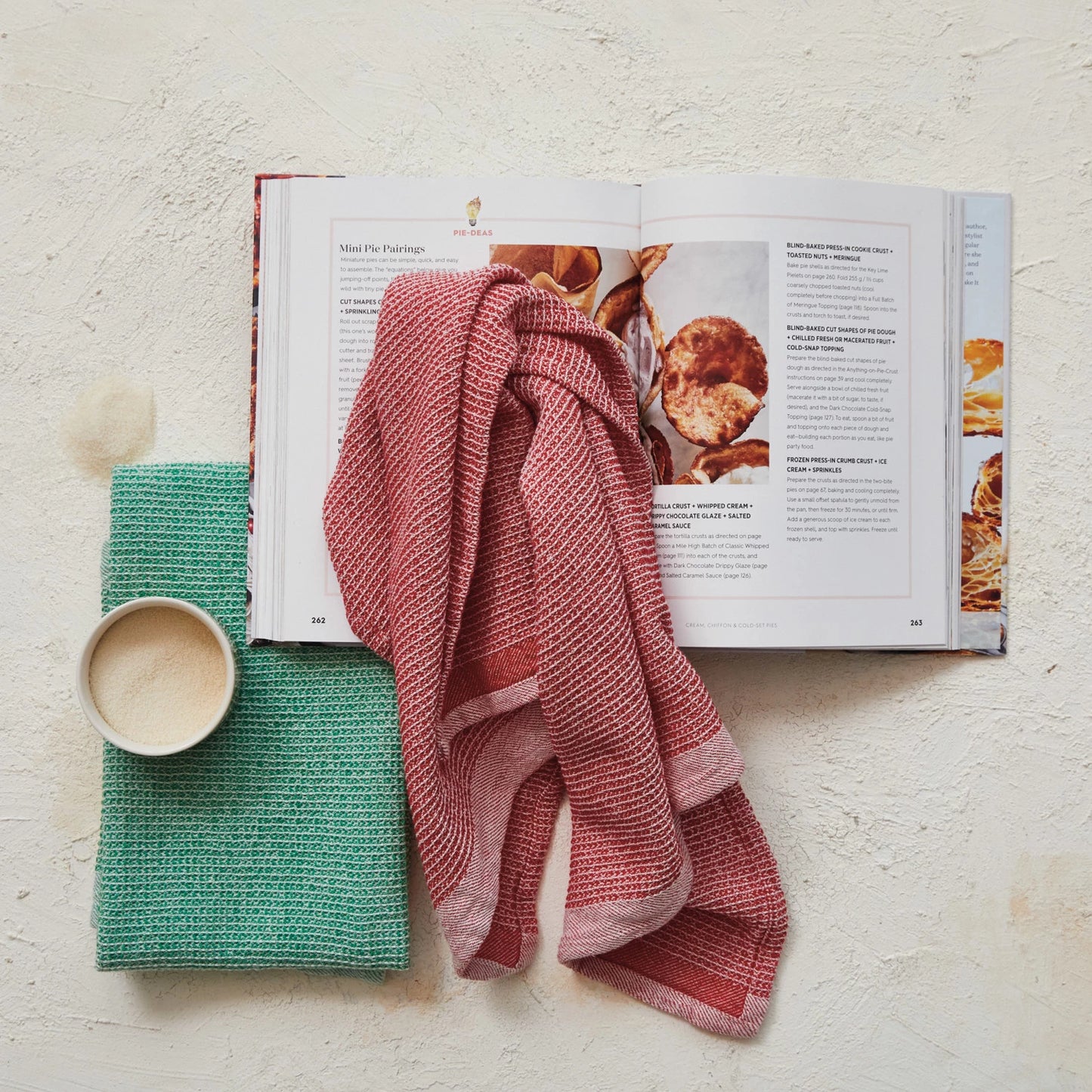 Stonewashed Cotton Waffle Weave Tea Towel