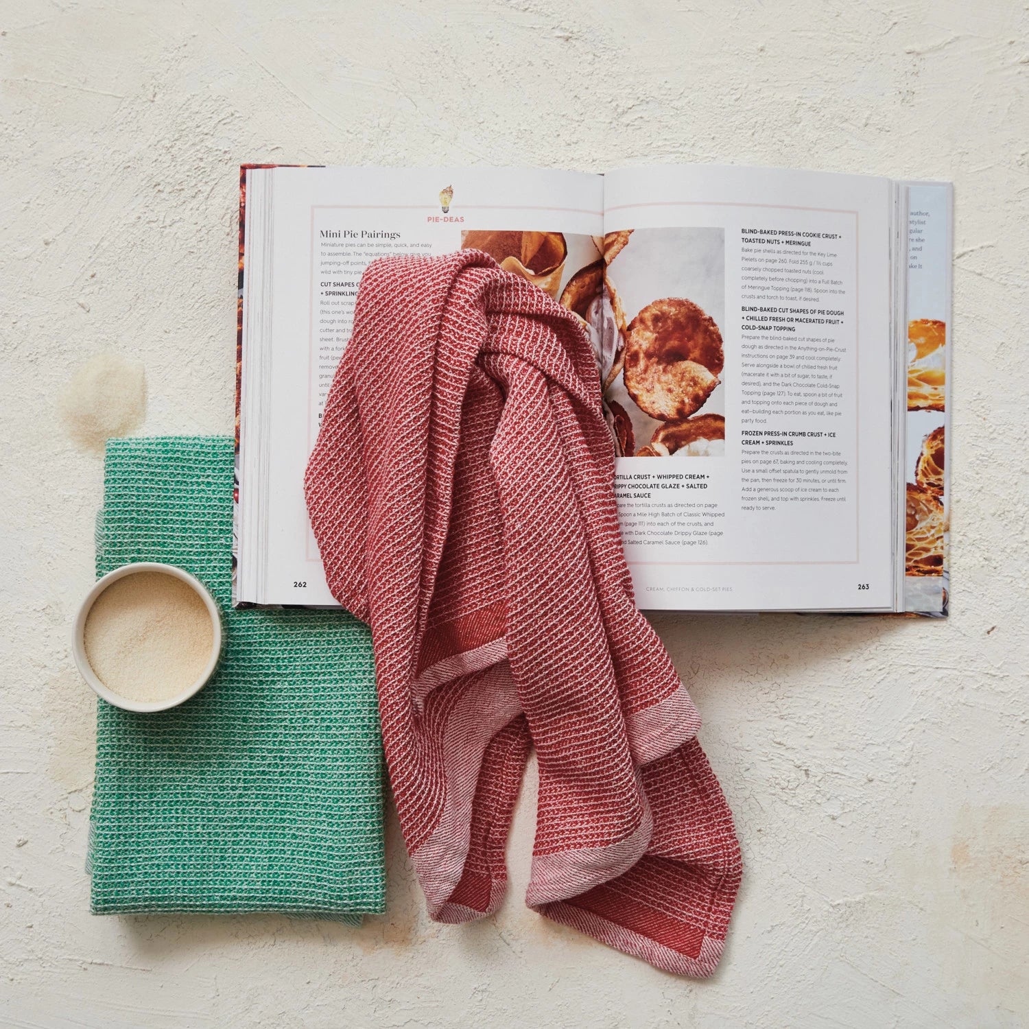 Stonewashed Cotton Waffle Weave Tea Towel