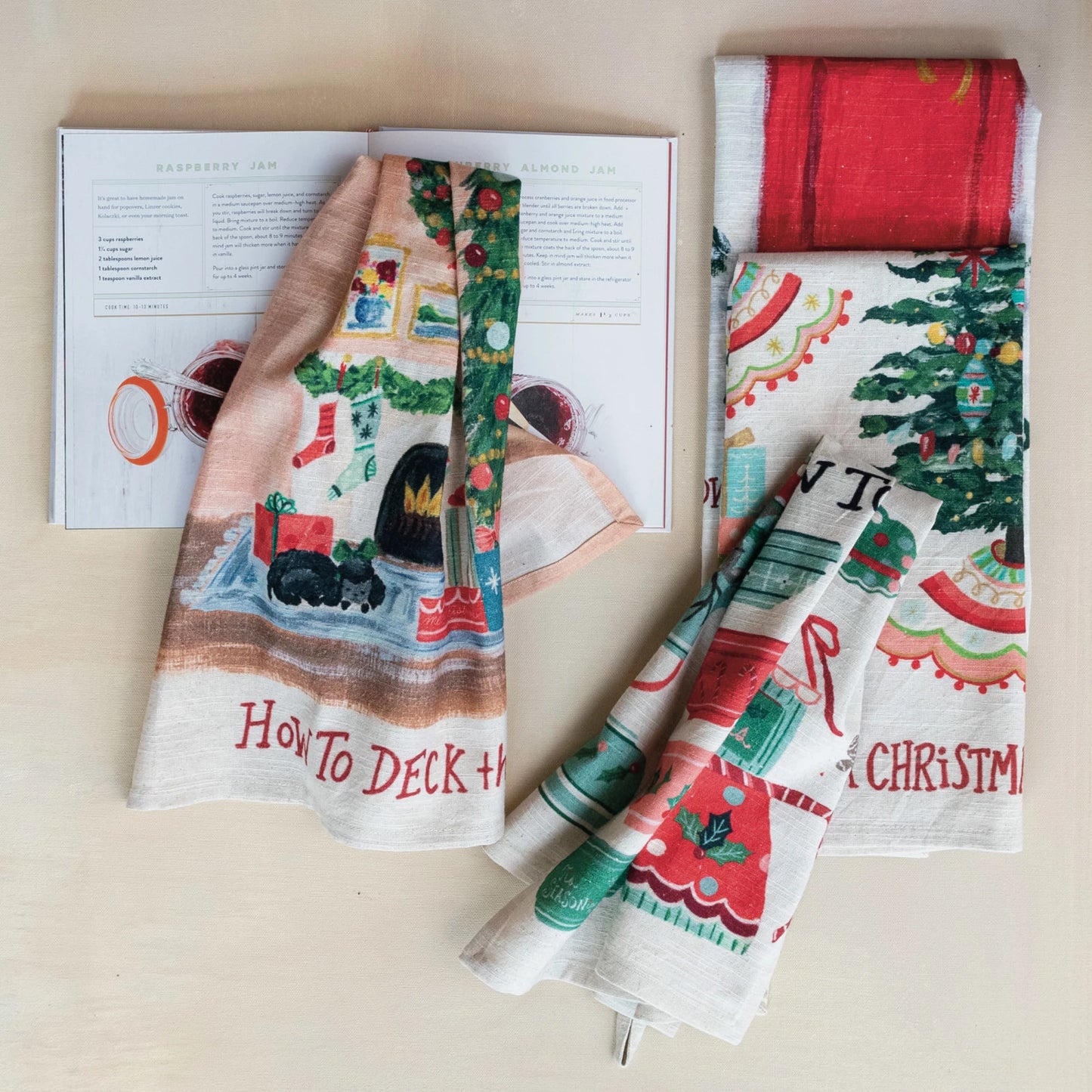 Printed Tea Towel With Holiday Saying "How To…"