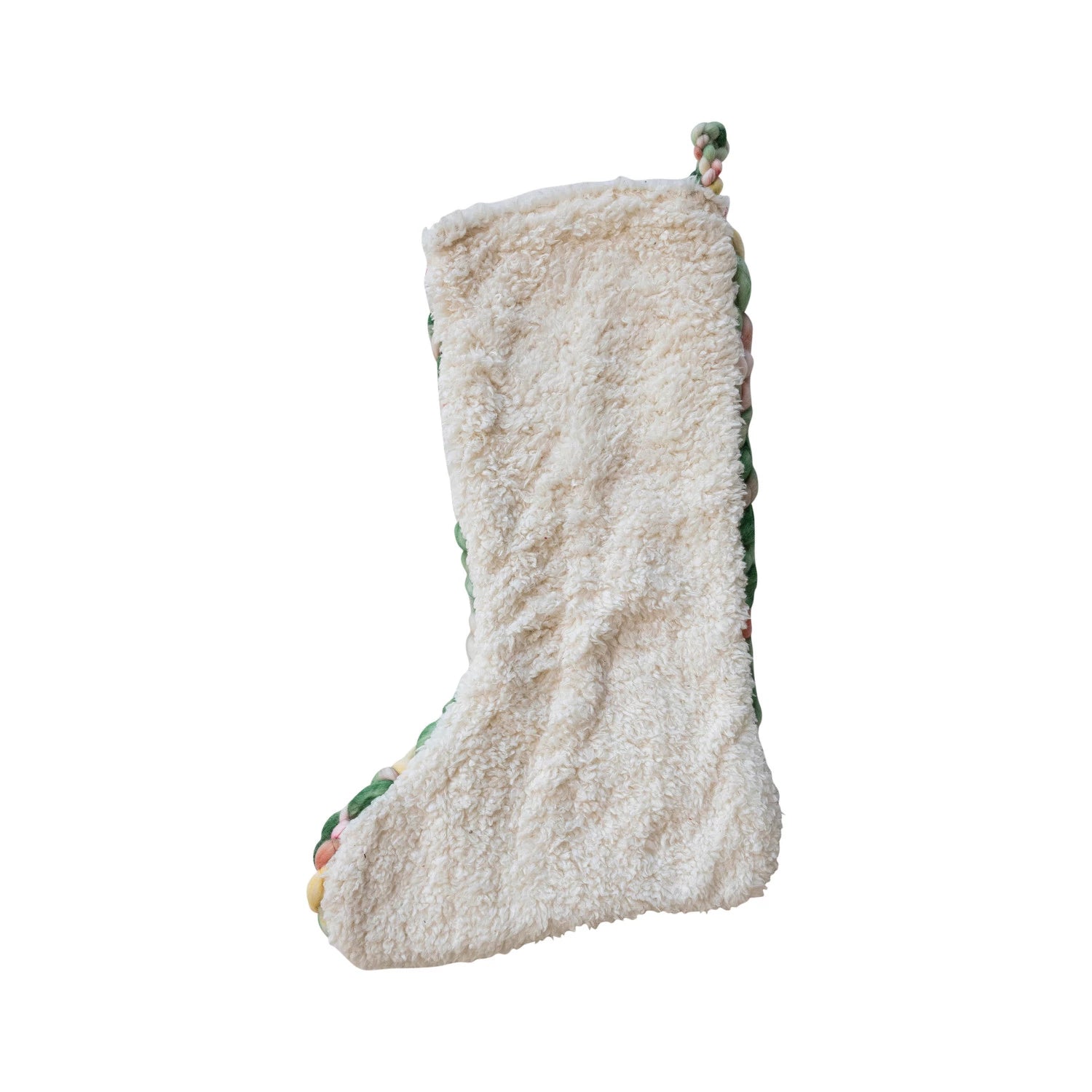 Hand-Woven Acrylic Knit Stocking With Sherpa Back