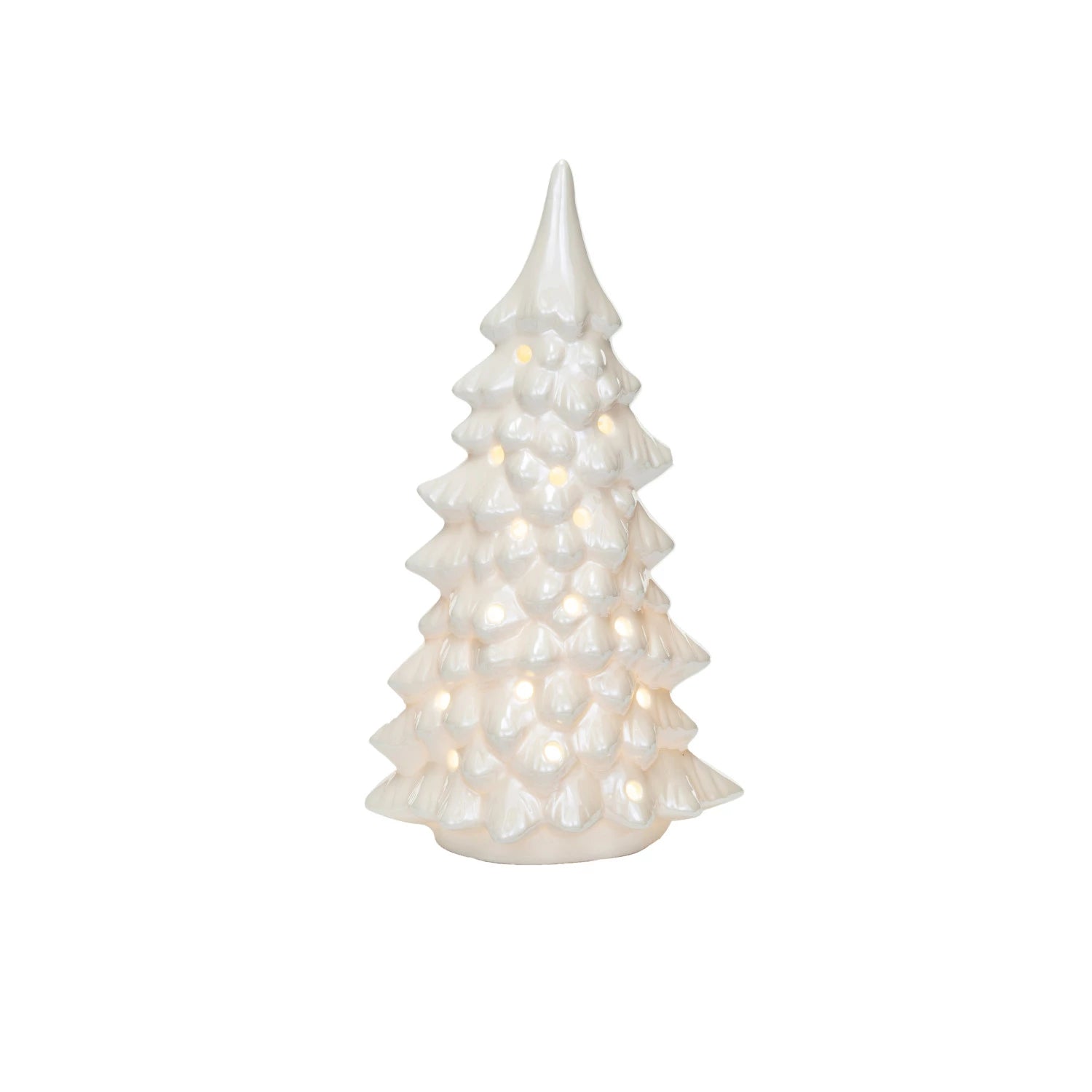 Stoneware LED Tree With Cut-Outs