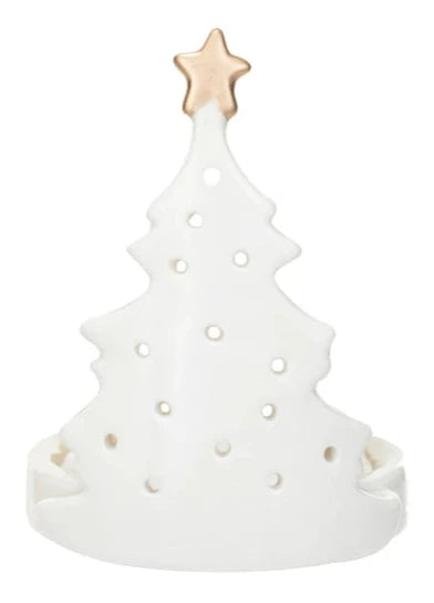 Stoneware Christmas Tree Shaped Candle Holder