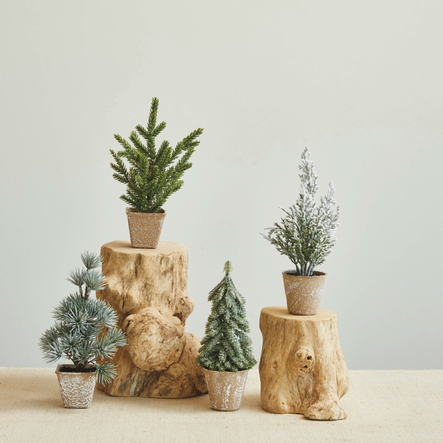 Faux Evergreen Tree in Paper Pot