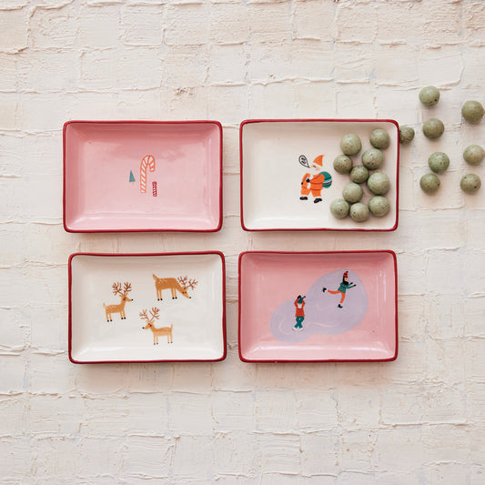 Stoneware Dish with North Pole Pattern