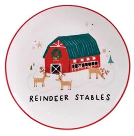 Stoneware Plate with North Pole Village Building