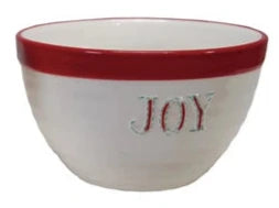Stoneware Bowl With Holiday Word/Botanicals