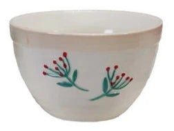Stoneware Bowl With Holiday Word/Botanicals