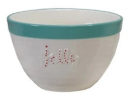 Stoneware Bowl With Holiday Word/Botanicals