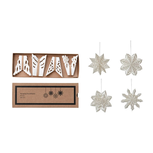 Paper Folding Snowflake Ornaments, Boxed Set of 4