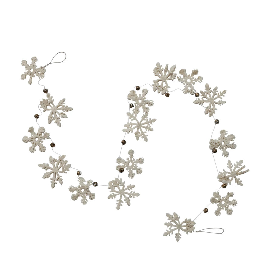 Handmade Wool Felt Snowflake Garland