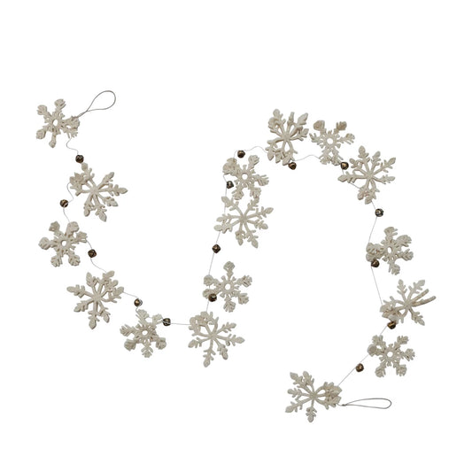 Handmade Wool Felt Snowflake Garland