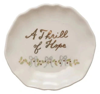 Stoneware Scalloped Plate with Gold Electroplating