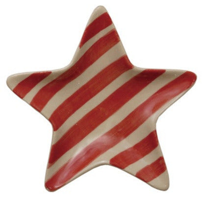 Hand-Painted Stoneware Holiday Shaped Dishes Star