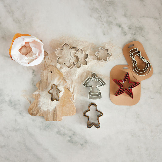 Stainless Steel Holiday Cookie Cutters On Card