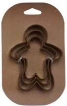 Stainless Steel Holiday Cookie Cutters On Card Gingerbread
