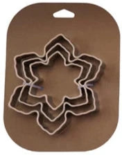 Stainless Steel Holiday Cookie Cutters On Card Snowflake