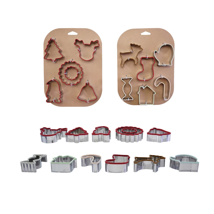 Stainless Steel Holiday Cookie Cutters on Card