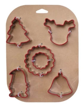 Stainless Steel Holiday Cookie Cutters on Card