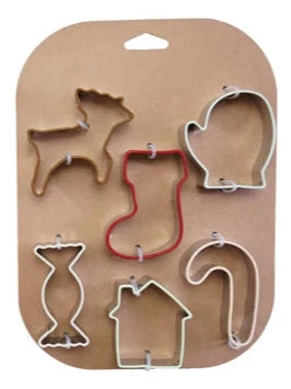Stainless Steel Holiday Cookie Cutters on Card