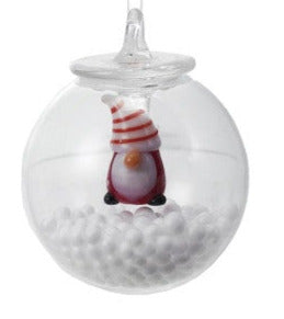 Glass Snow Globe Ornament with Figure