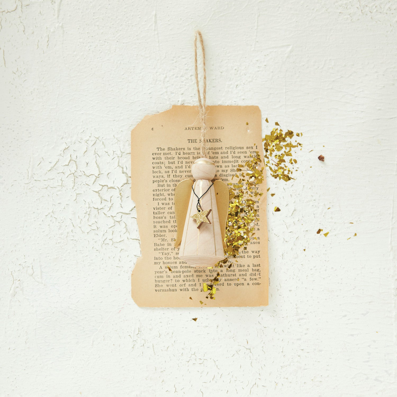 Pine Wood & Metal Wire Angel