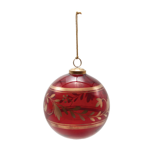 Glass Ball Ornament with Botanicals