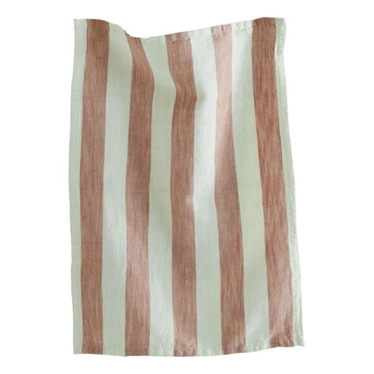 Blush Linen And Cotton Stripe Dishtowel 