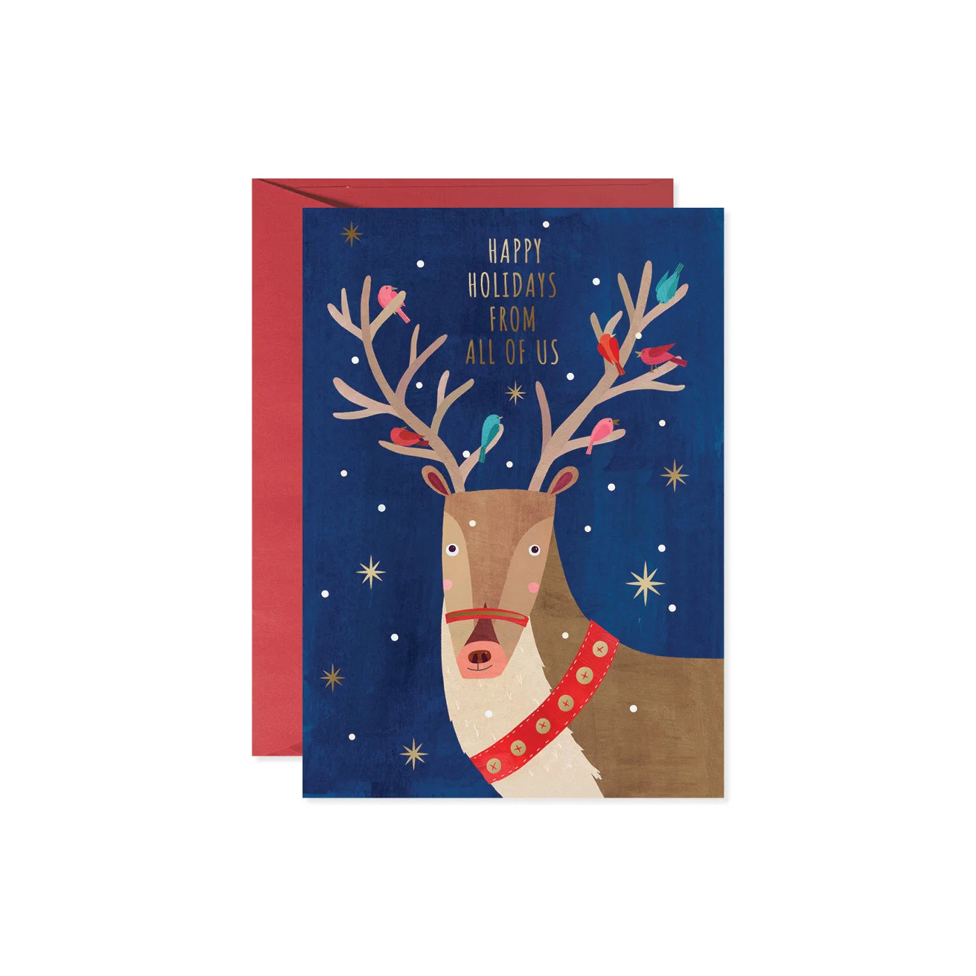 Reindeer Antlers with Birds Card