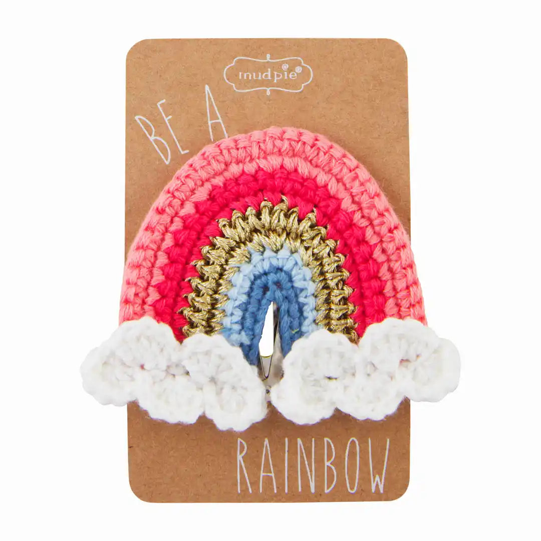 Red Rainbow Crochet Hair Clip