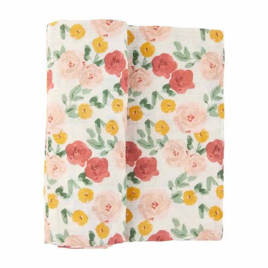 Floral Muslin Swaddle Blanket