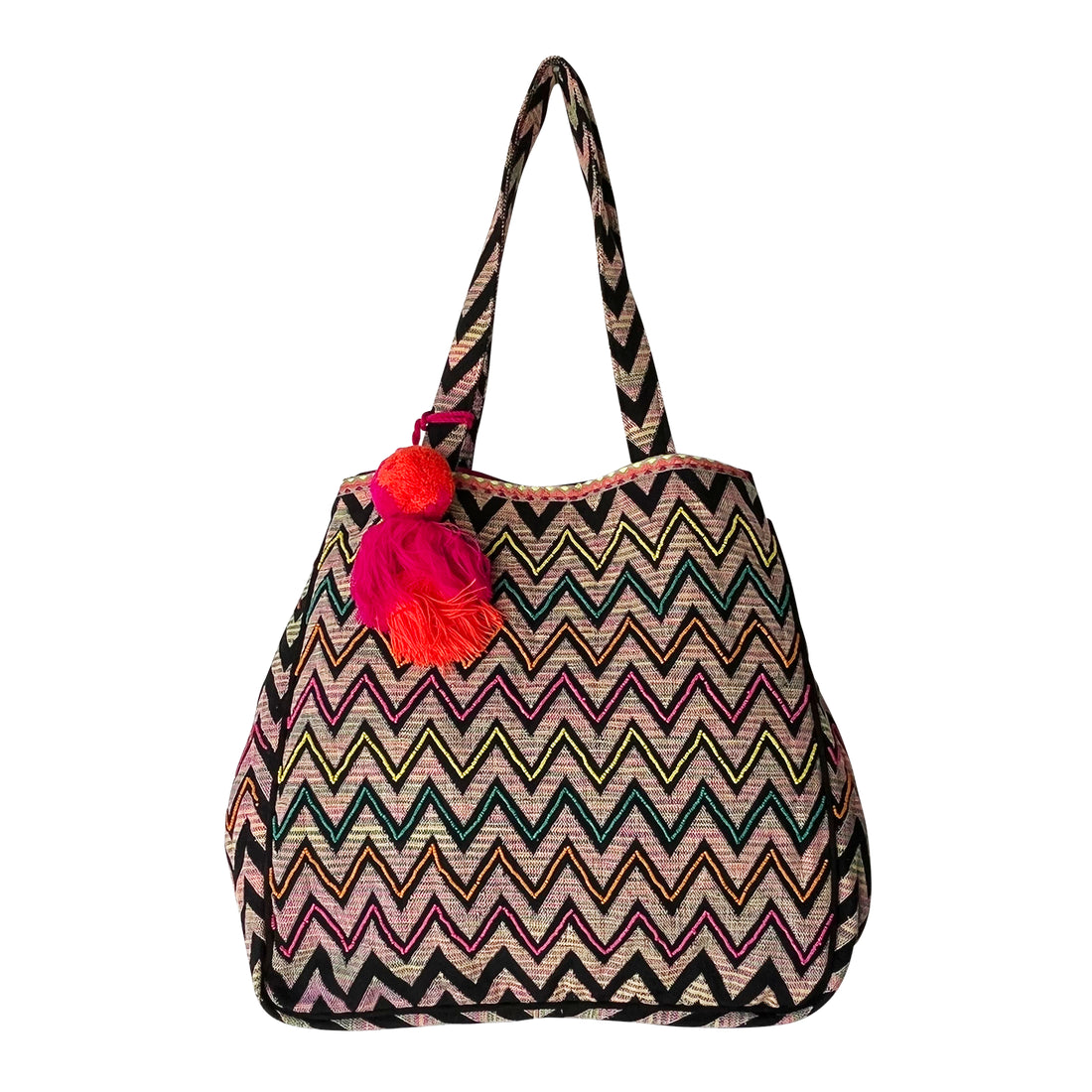 Rainbow Zig Zag Adjustable Tote Bag