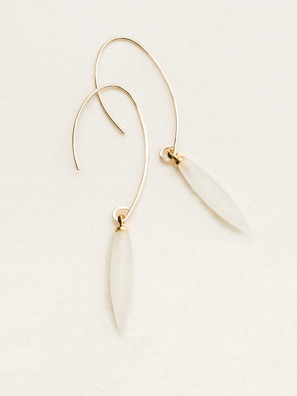 A frosted beach glass look and tapered end points give our Petite Vesta Open Hoop Earrings a contemporary edge. Modern open hoop ear wires provide an elegant twist on a classic design that transitions seamlessly from Jeans-and-a-T to LBD.Holly Yashi Petite Vesta Open Hoop Earrings