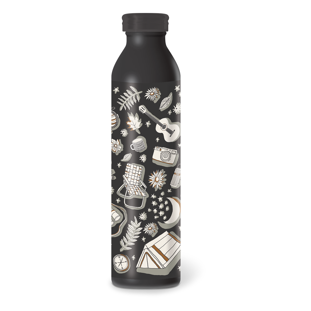 Icons Black Water Bottle