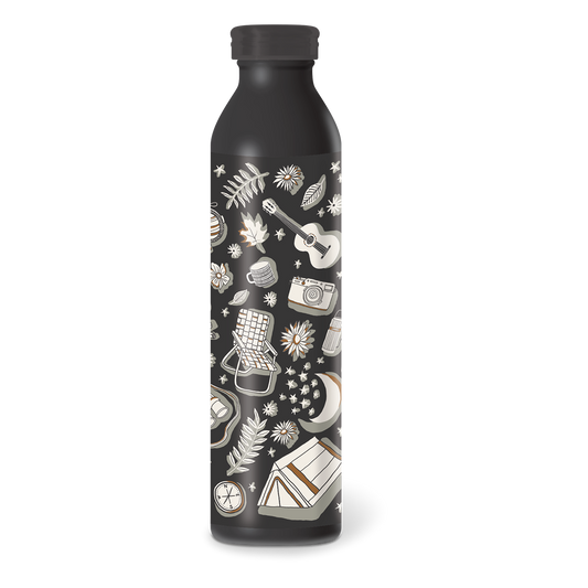 Icons Black Water Bottle