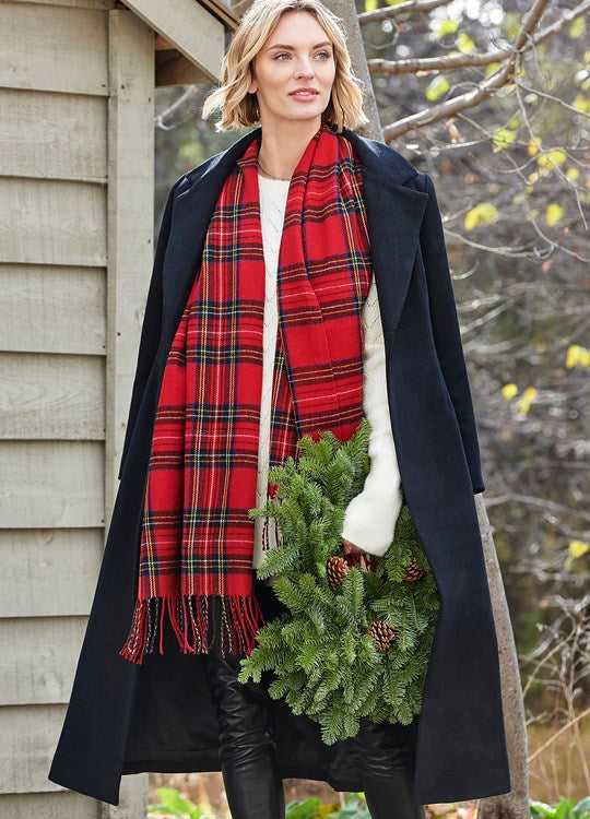 Red Tartan Shawl Wrap