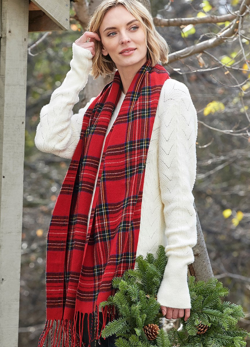 Red Tartan Shawl Wrap