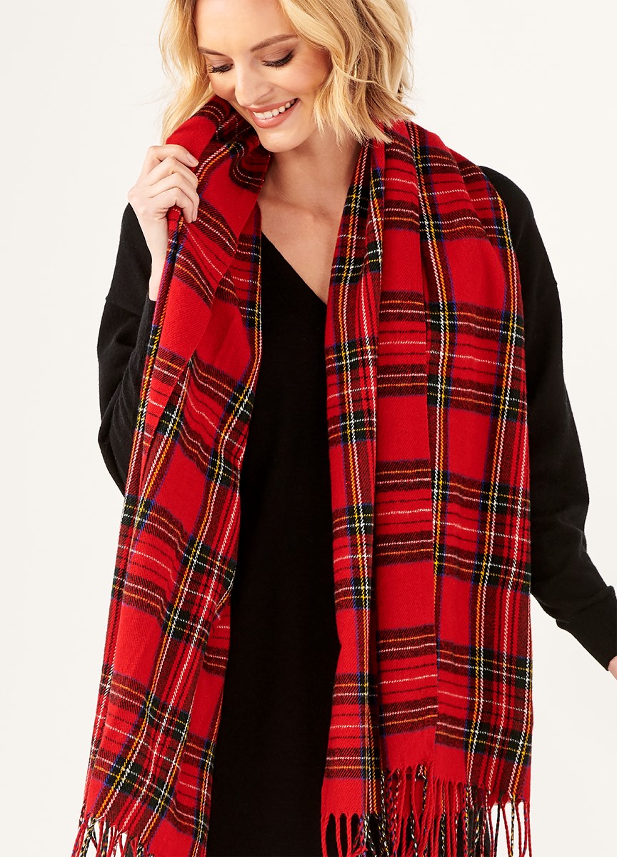 Red Tartan Shawl Wrap