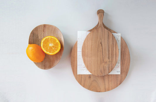 Acacia Wood Cheese/Cutting Board with Handle