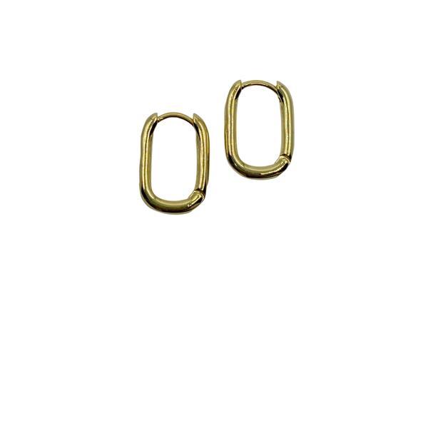 Athena Designs Hoop: Small Gold Plated Oval