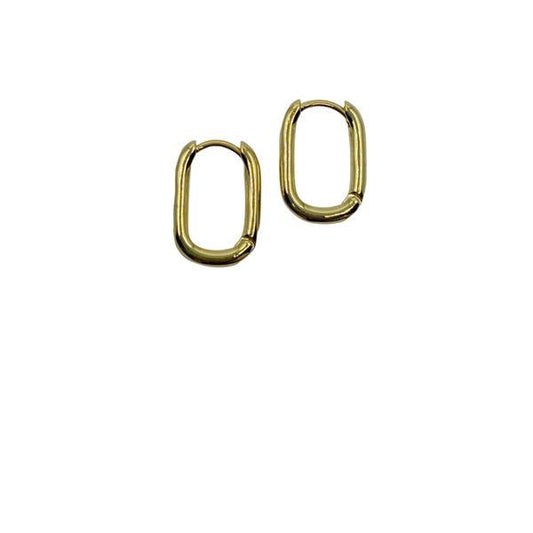 Athena Designs Hoop: Small Gold Plated Oval