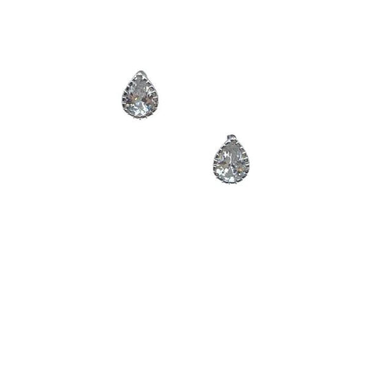 Tiny Teardrop Crystal Post Earring