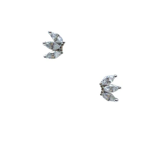 Athena Designs Tiny 3 CZ Post Earring: Sterling