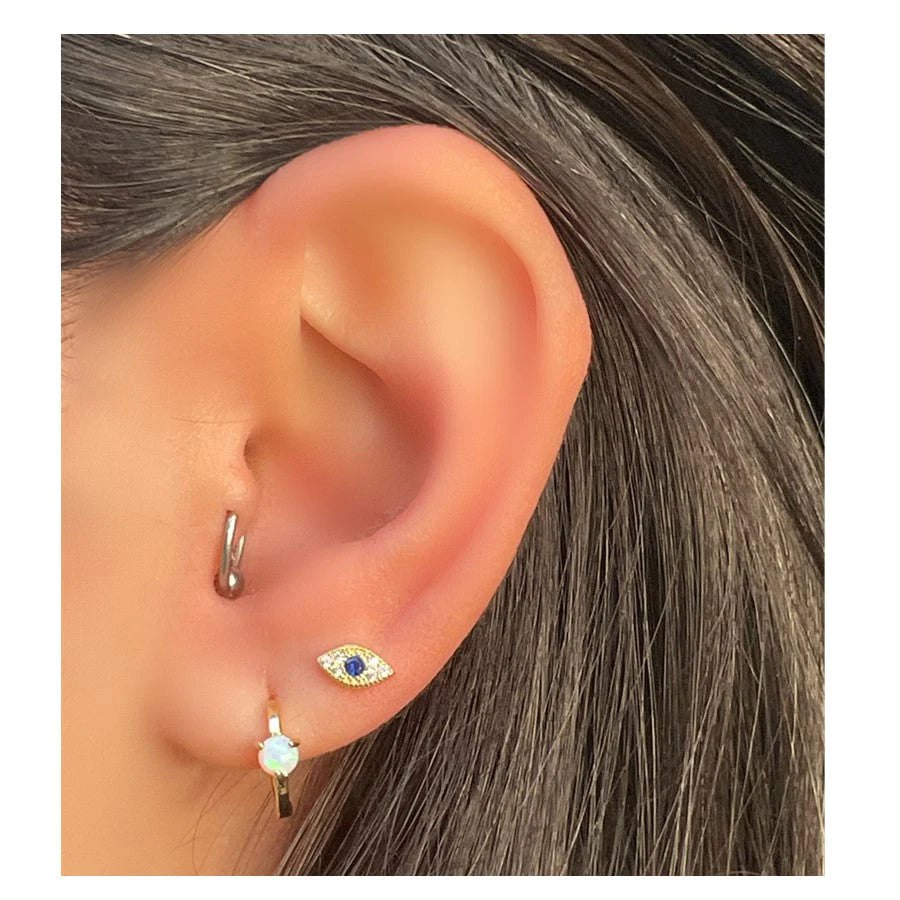 Athena Designs Small Hoop With Opalite Stone